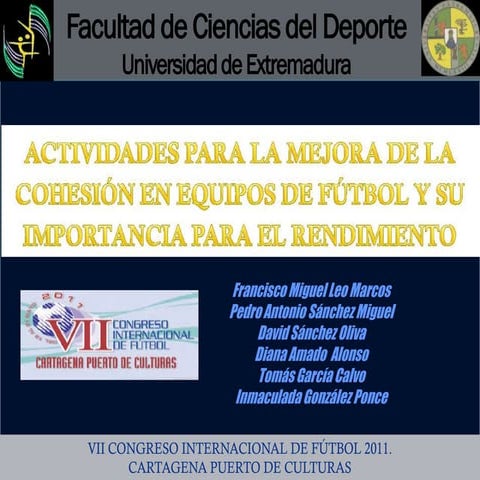 Mejora de la cohesion en el futbol | PDF