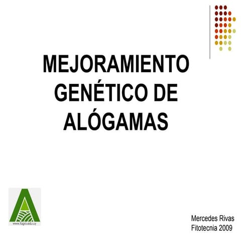 Mejoramiento genetico de alogamas