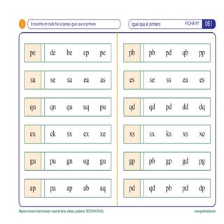 Mejorar la lectura. discriminar let...