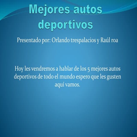 los 5 mejores autos deportivos