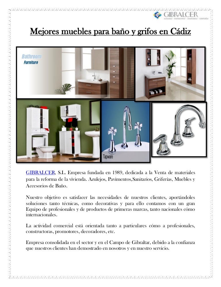 Mejores muebles para baño y grifos en cádiz
