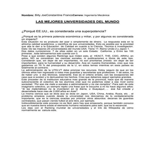 Mejores universidades