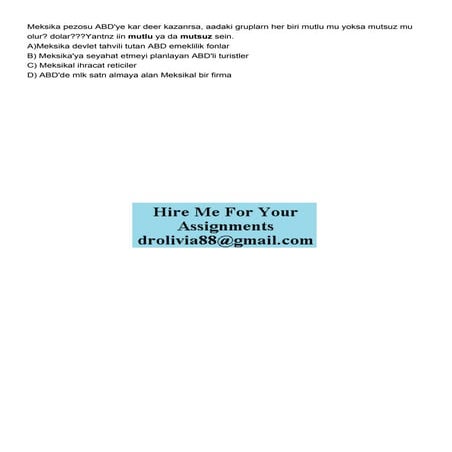 Meksika pezosu ABDye kar deer kazanrsa aadaki gruplarn her.pdf