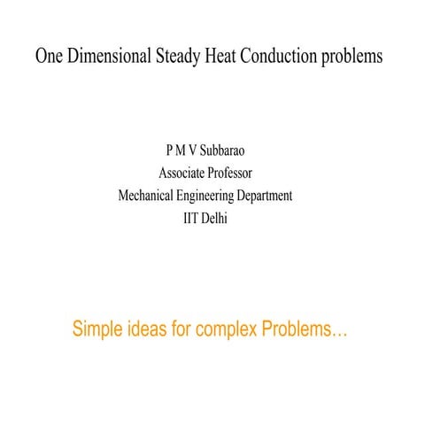 one dimensional steady heat conduction problem | PPT