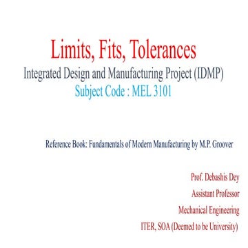 MEL 3101 - 3 Limits, Fits, Tolerances.pptx