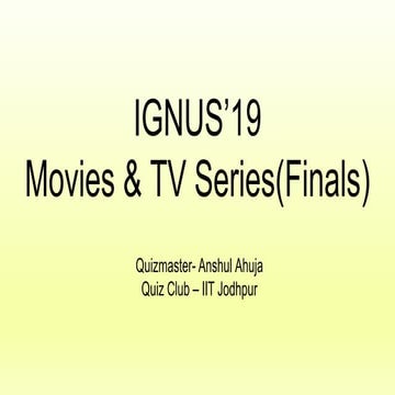 Movies & TV Series Quiz(Finals) 