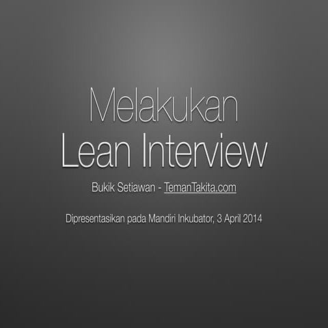 Melakukan lean interview | PDF