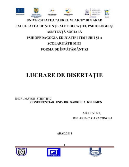 Melania caraconcea lucrare de disertatie