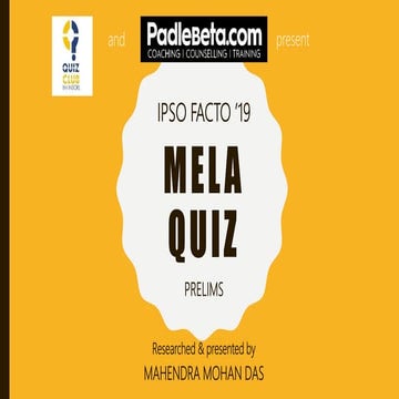 MELA Quiz Prelims IIM Indore Quiz Fest 2019