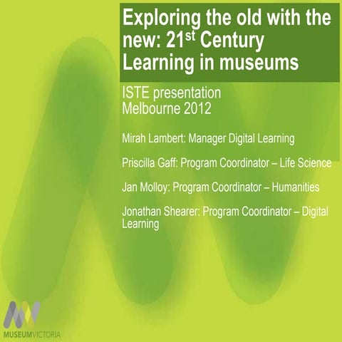 Melb museum iste presentation oct 2012