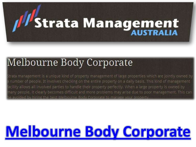 Melbourne body corporate