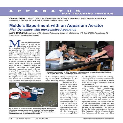 Melde’s experiment with an aquarium aerator