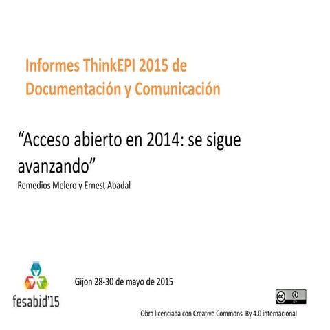 Acceso Abierto en 2014: se sigue avanzando