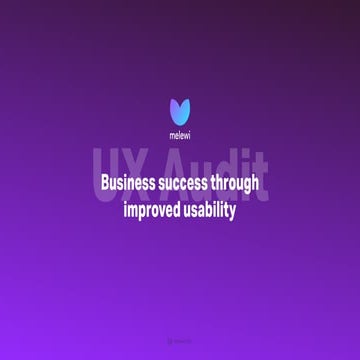 Melewi UX audit
