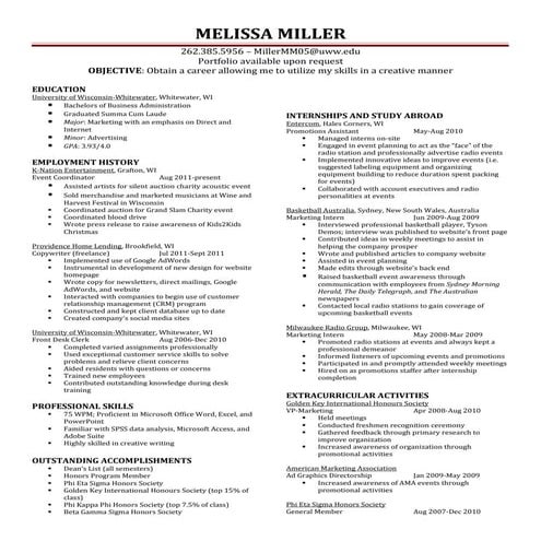 Melissa Miller Resume