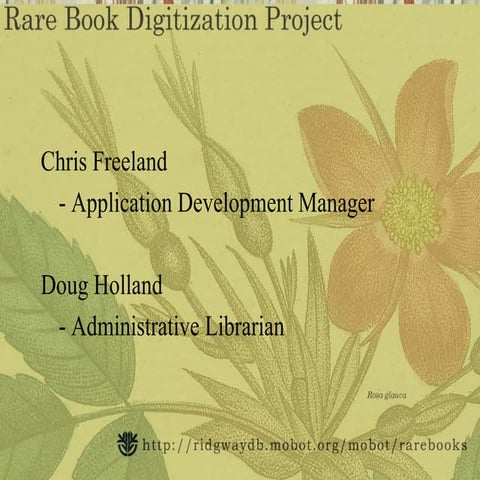 MBG Rare Book Digitization Project (2003)