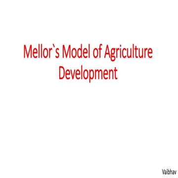 Mellor`s model of agriculture development