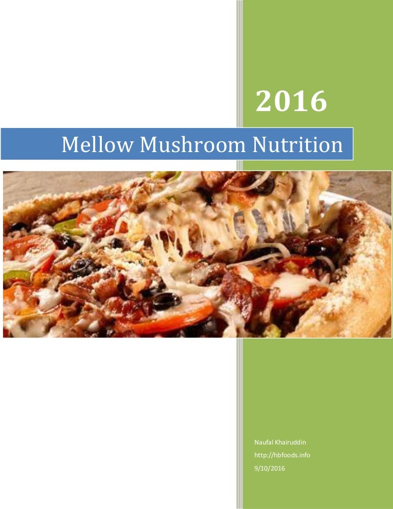Mellow Mushroom Nutrition