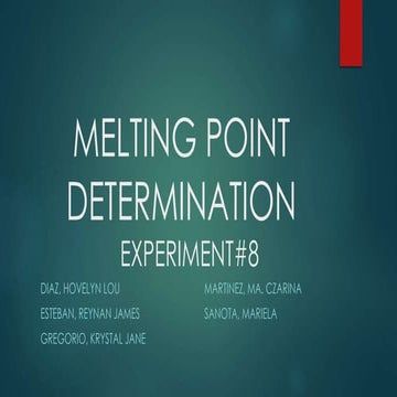 Melting Point determination- Acetanilide, Benzoic Acid and Salicylic Acid