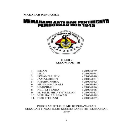 Memahami arti dan pentingnya pembukaan uud 19945