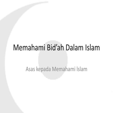 Memahami bidah dalam islam