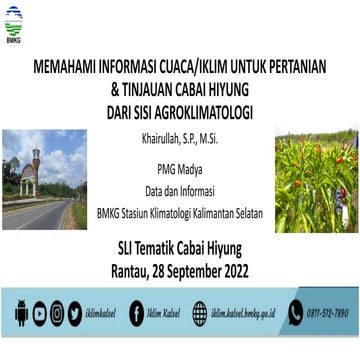 Memahami Informasi Iklim dan Agroklimatologi Cabai Hiyung