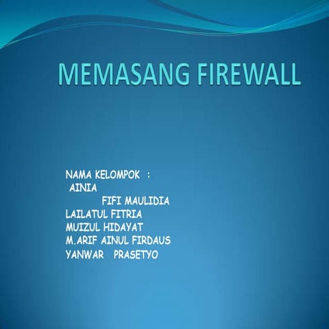 Memasang firewall