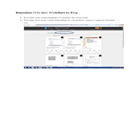 Memasukkan file dari slide share ke blog