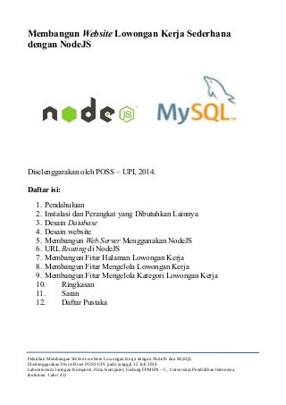 Membangun Website Lowongan Kerja Sederhana dengan NodeJS