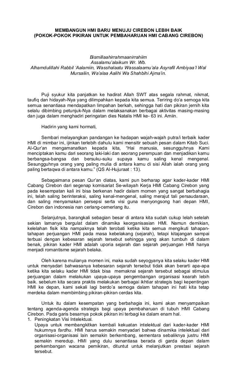 Membangun Hmi Baru Menuju Cirebon Lebih Baik Membangun Hmi Baru Menuju Cirebon Lebih Baik