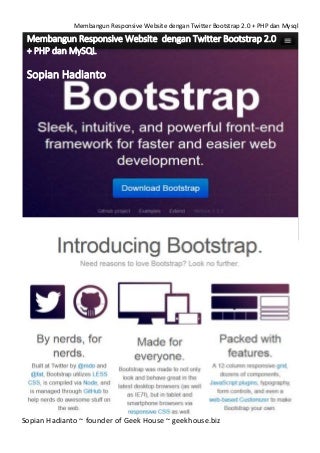 Membangun responsive website dengan twitter bootstrap 2.0 + php dan mysql by sopian hadianto