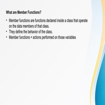 Data members and member functions | PPT
