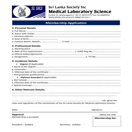 SLSMLS Membership application  