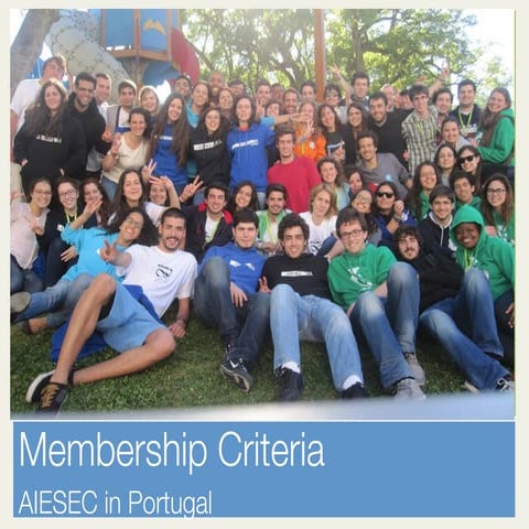 Membership criteria AIESEC in Portugal