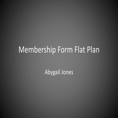 Membership Form Flat Plan