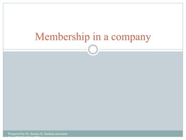 Membership in a company