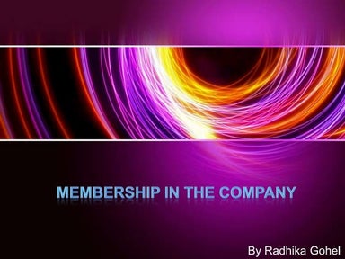 Membership in Company