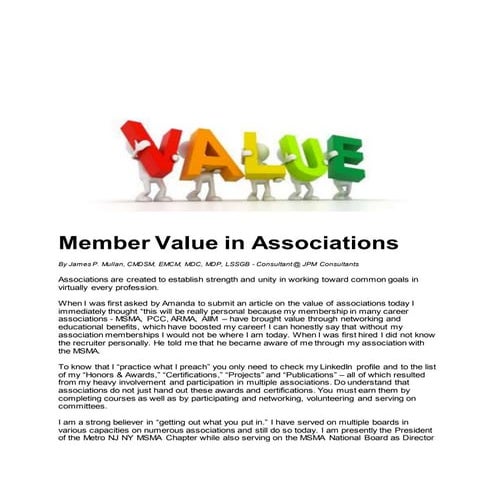 Member Value in Associations