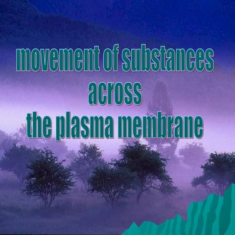 Movement of substances