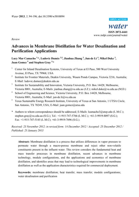 Membrane distillation
