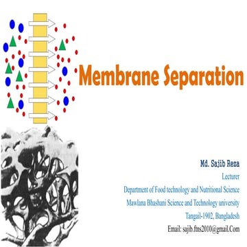 membrane separation technique in food science