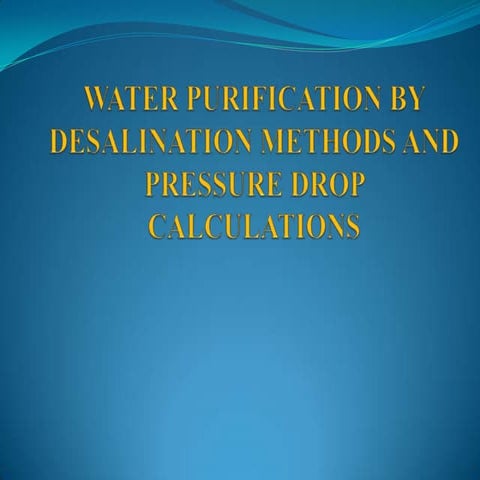  Desalination of Sea Water using Membrane technology