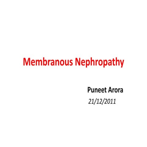 Membranous nephropathy