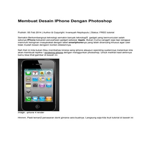 Membuat desain i phone dengan photoshop