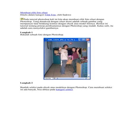 Membuat efek foto siluet