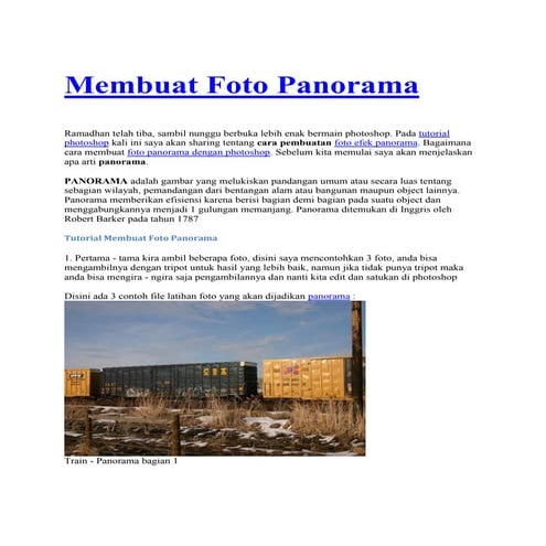 Membuat foto panorama