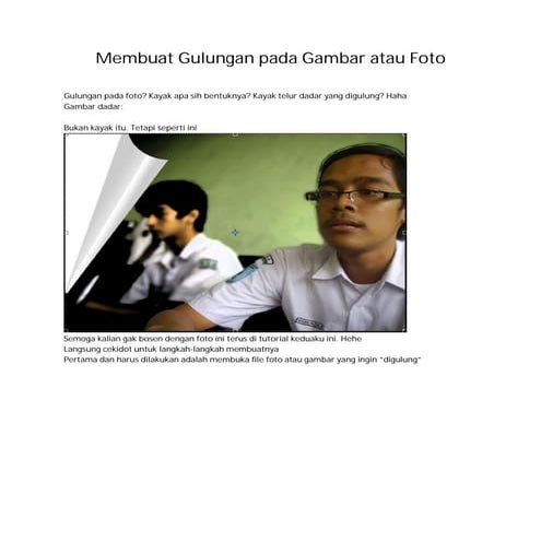 Membuat gulungan pada gambar atau foto