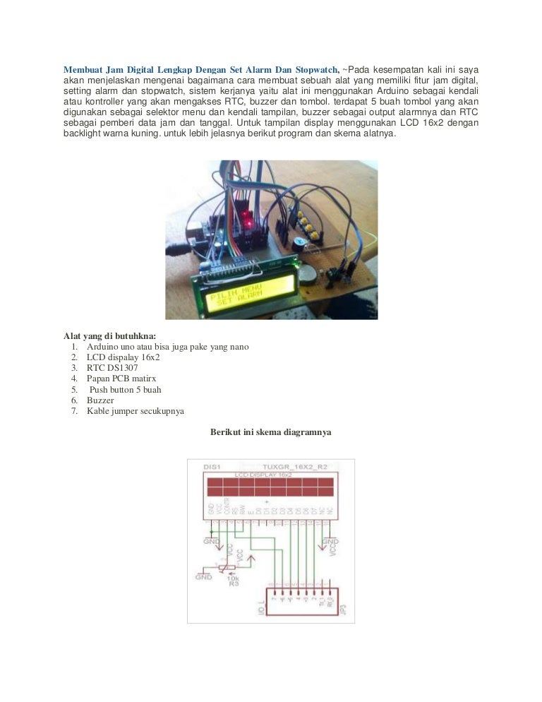 Membuat jam digital lengkap dengan set alarm dan stopwatch