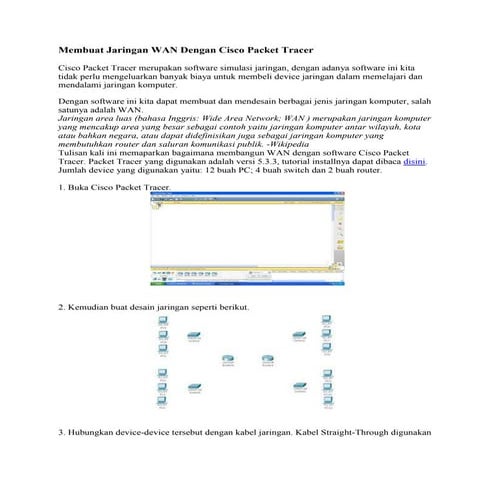 Membuat jaringan wan dengan software cisco