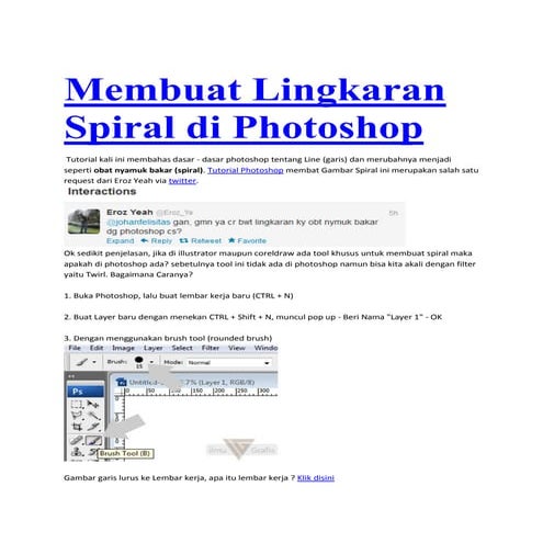 Membuat lingkaran spiral di photoshop